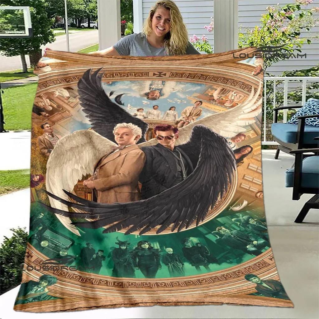Good Omens Film Gedruckte Decke Kinder Warme Decke Flanell Weiche Bequeme Decke Haus Reise Decke Geburtstagsgeschenk