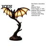Gothic Resin Table Lamps Bat Tree Branch Night Light, Halloween Tabletop Decor Lamp Indoor Decorative Lighting with Warm Glow, Spooky Desk Ornament