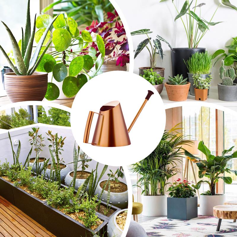 Garden Watering Can 900ML Stainless Steel Plant Watering Can Plant Waterer Golden Plant Watering Watering Devices For Indoors