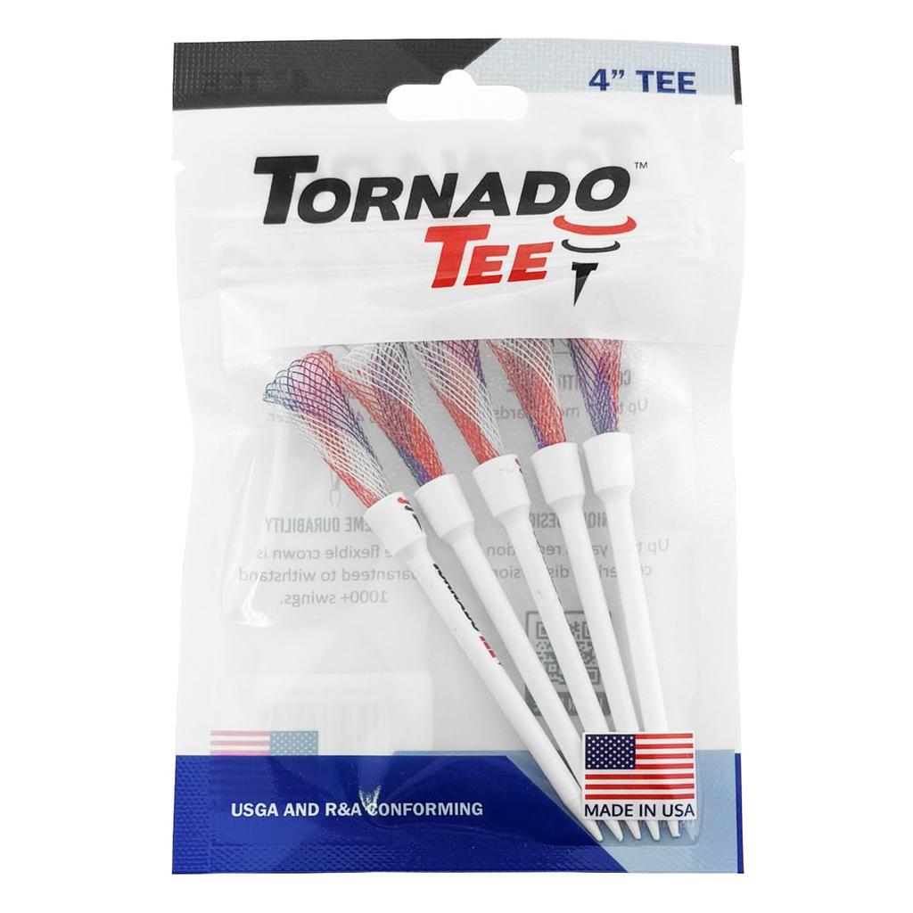 Tornado Golf and Fluorescent Colors 4 Tees, 5-Pack, 3.25" 4" (Red/White/Blue, in) [Used]