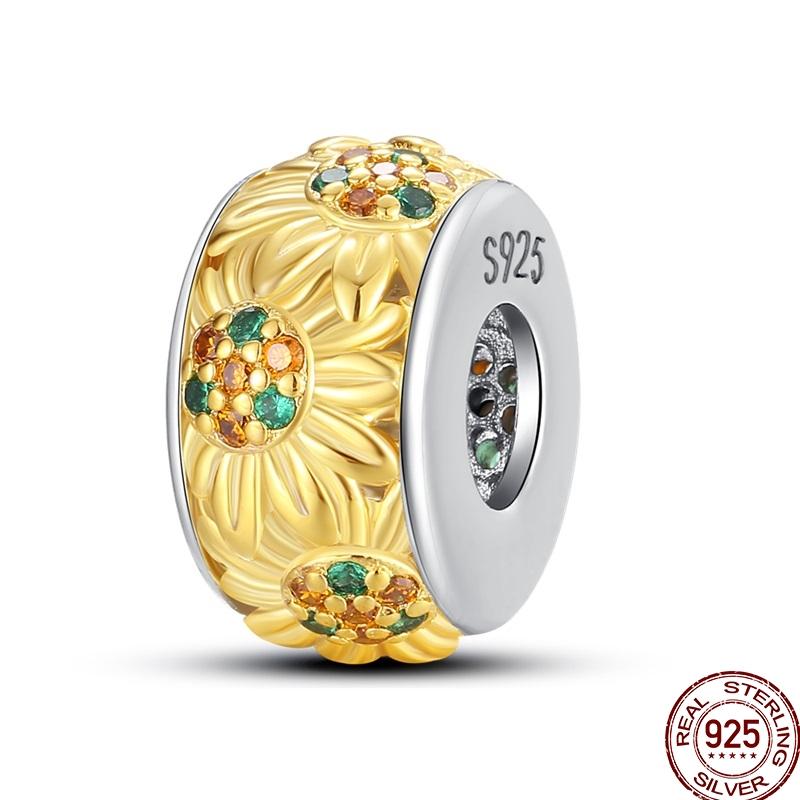 Original Copper Gold Series Charms Bead Sunflower Dogs Leopard Firefly Pendants Fit Bracelet Jewelry Gift Marking