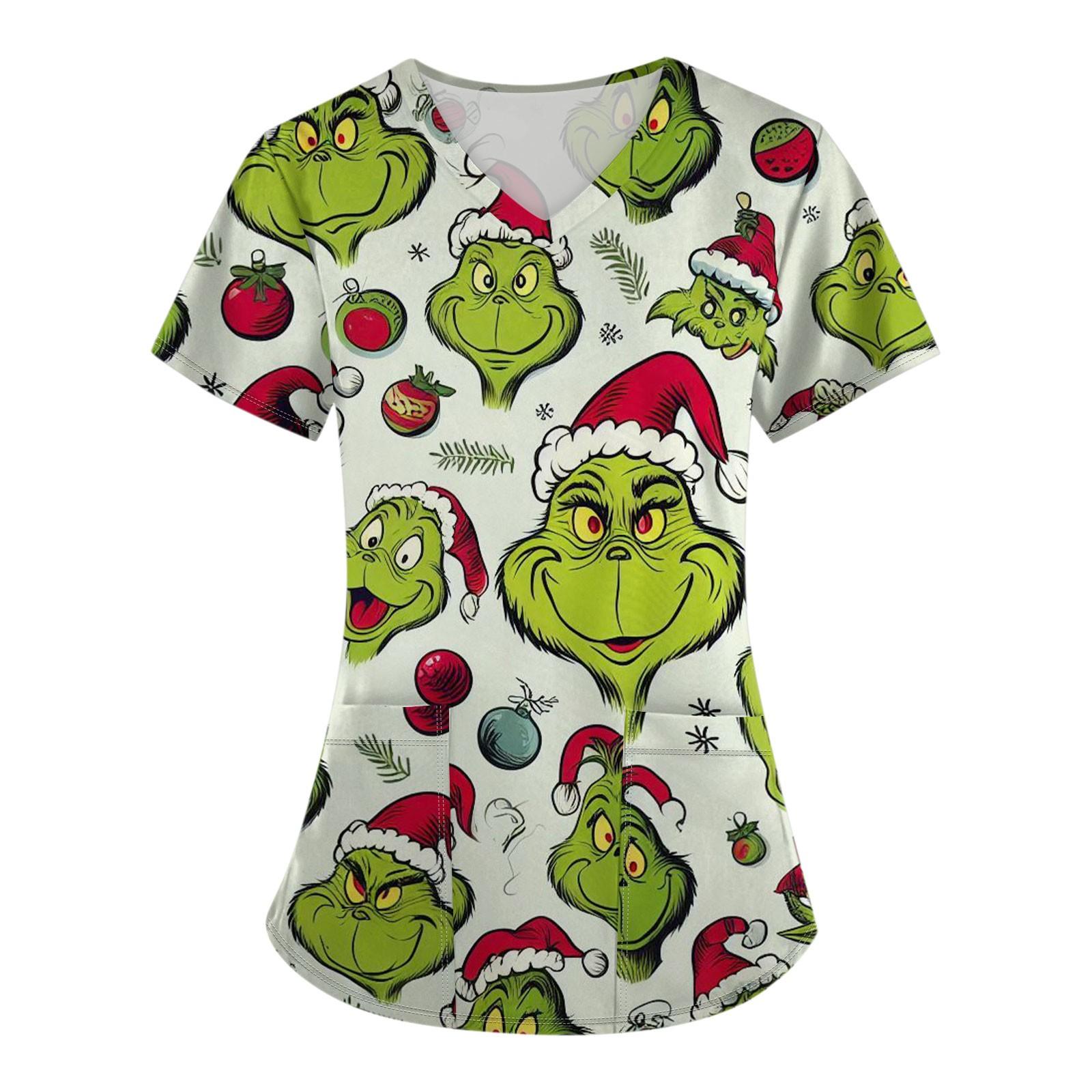 

Жіноча верхня частина з кишеньковим принтом з V-подібним вирізом і хрестом з коротким рукавом XXL