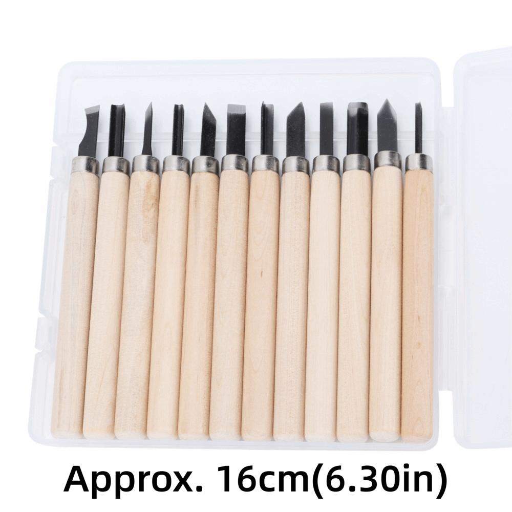 12PCS Steel Wood Carving Tool Set Professional Carving Chisels Sculpture Knife  Sculpting