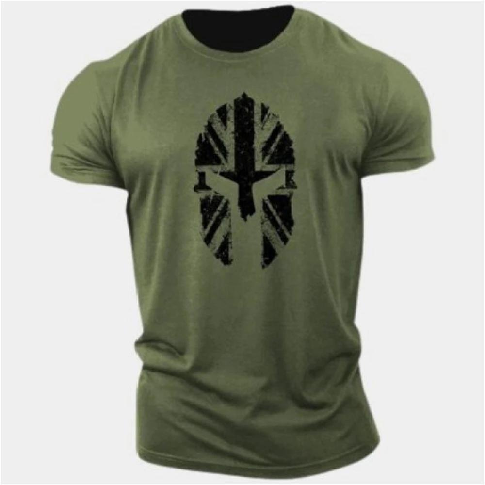 Summer Round Neck 3D Print T-shirts Fitness Sports Tops Fashionable Casual Short Sleeved Men's T-shirts