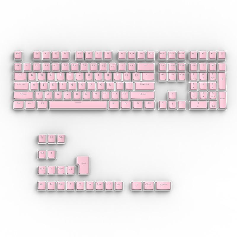 Double Skin Milk Pudding Mechanical Keyboard Keycaps, Luminous OEM Height, 130-Key Full Set