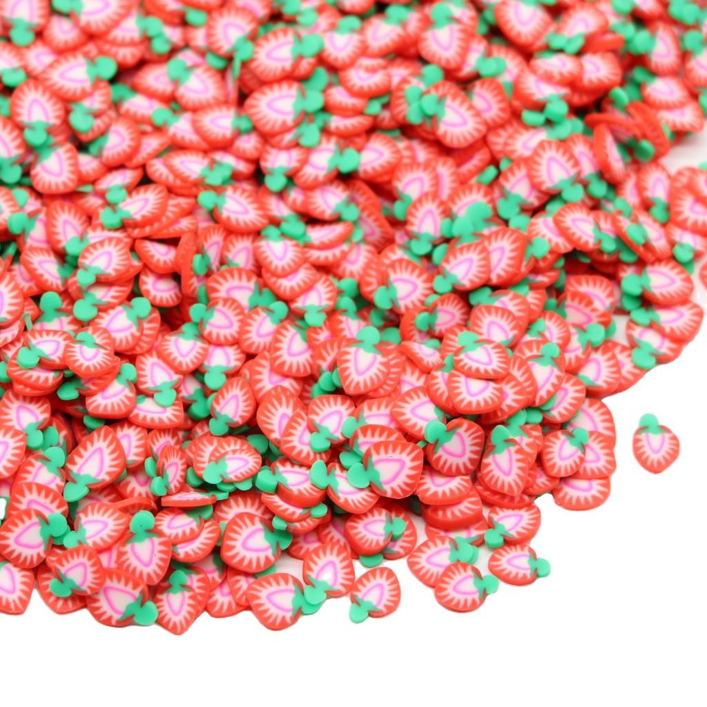 Slime Accessories Polymer Clay Fruit Slices  Strawberry Sprinkles Nail DIY Art Decor Scrapbooking Handwork Slime Filling