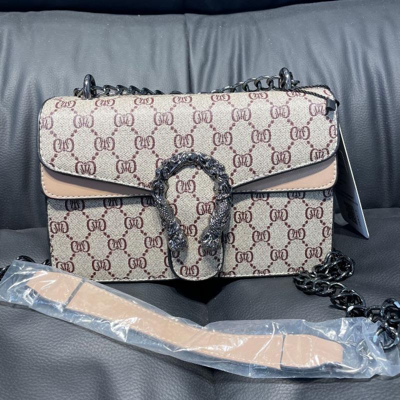 

Chain bag New retro printed shoulder crossbody armpit bag Fashion Bacchus small square bag