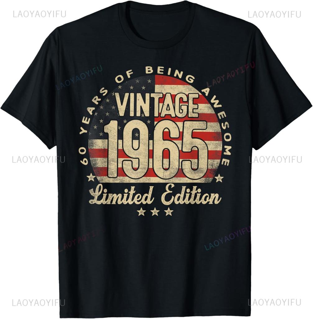Vintage 1965 Limited Edition 60th Birthday Gifts 60 Year Old T-Shirt Vintage T Shirt Mens Clothing Customizable Ropa Hombre