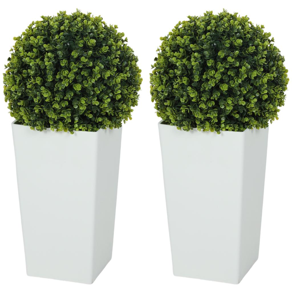 Set of 2 Artificial Eucalyptus Balls, 65 cm Artificial Plant with UV Protection, 330 Leaves in Pot, Green