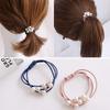 10pcs New Trendy Hair Accessories 3-Line 9-Pearl Elastic Ponytail Holder Popular Elastic Band for Women
