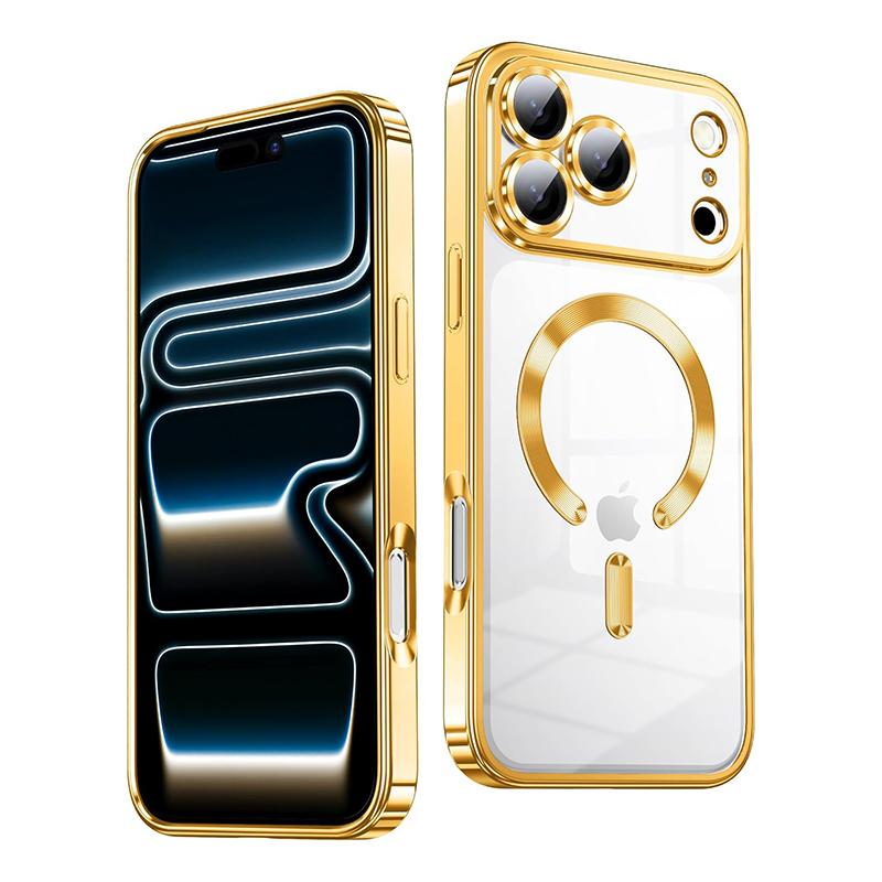 Magnetic Plating Soft Magsafe Phone Case for iPhone 17 Pro Max 17Pro 17Air Luxury Electroplated Camera Lens Protective Cover