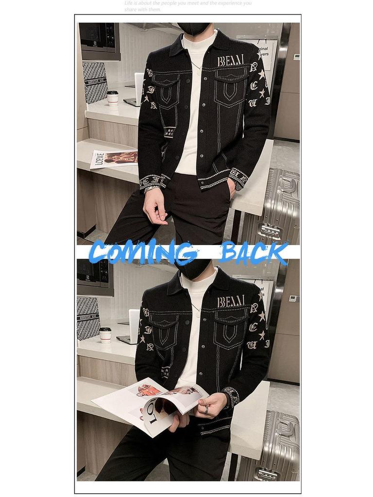 European Lapel Men's Jacket: Trendy Autumn/Winter Casual Outerwear