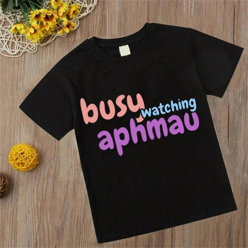 Kids Cotton T-Shirts Cartoon Anime Cat Print Tops for Girls Boys Aphmau Outfits Womens T-Shirts Fashionable Children's Clothing