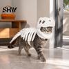 Costume Scheletro Dinosauro Tridimensionale per Animali Domestici, Abbigliamento 3D Luminescente al Buio, Cappello Morbido Peluche di Dinosauro per Cani Gatti di Halloween, Cosplay Festività