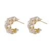 Sophisticated Earrings Ear Jewelry Flower Studs Earrings Unique Ear Pendant Alloy Texture Ear Pin for Fashion Lover