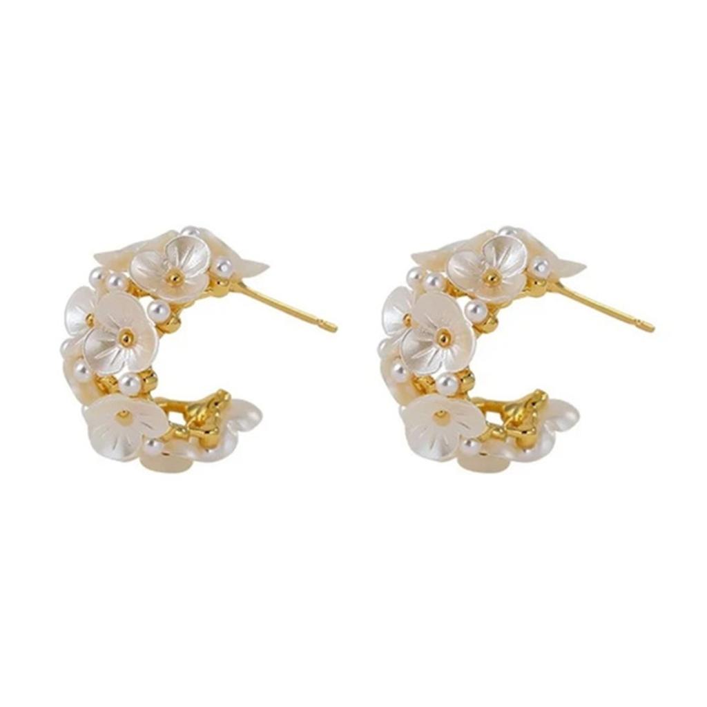 Sophisticated Earrings Ear Jewelry Flower Studs Earrings Unique Ear Pendant Alloy Texture Ear Pin for Fashion Lover