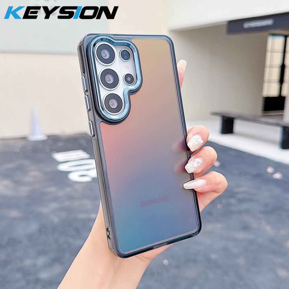 KEYSION Laser Gradient Colorful Phone Case for Samsung Galaxy S24 S25 S26 Ultra 5G S26+ S25 FE TPU+PC Shockproof Back Cover