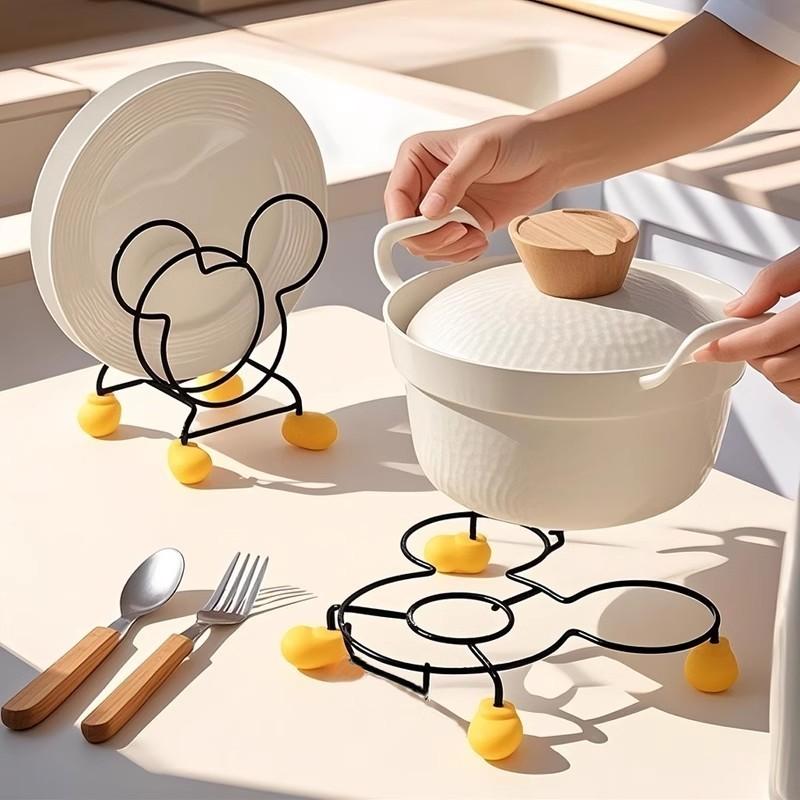 Mickey Kitchen Utensil Holder With Iron Mesh Material For Home Cooking And Giftgiving