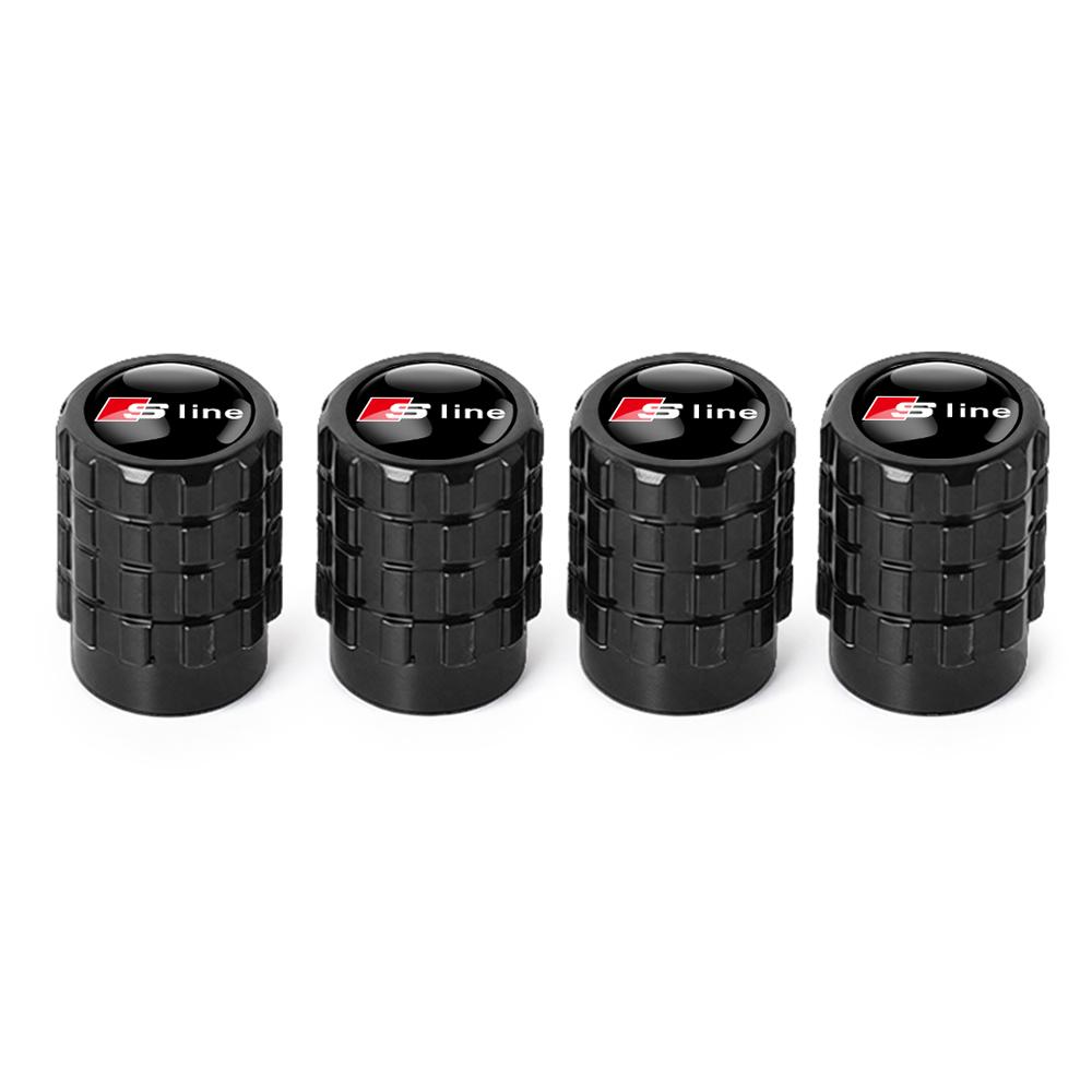 2026 4Pcs Car Tire Valve Caps Metal Wheel Dust Covers Accessories For Audi Sline A1 A2 A3 A4 A4L A5 RS RS3 RS4 RS5 RS6 R8 S1 S2 S3