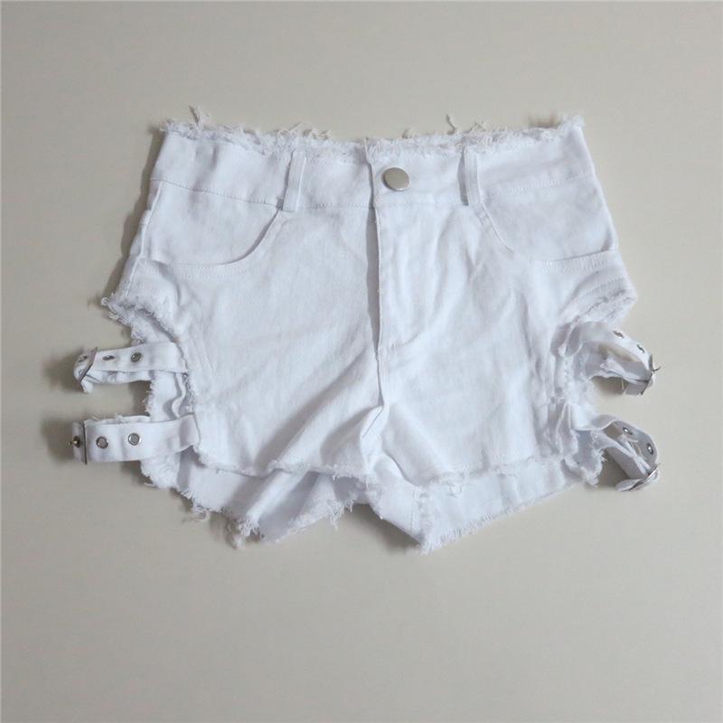 Damen Europäischer Stil High-Waist Zerrissene Jeans-Shorts - Schlankmachend, Sexy Nachtclub-Kleidung