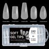5 In 1 Boxed False Nail Tips Soft Gel Full Cover Semi-matte Capsules Almond French Coffin Fake Nails Extension Press On Nails