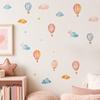 4 Sheets Hot Air Balloons Wall Stickers, Watercolor Hot Air Balloon Clouds Stars Peel And Stick Wall Decal for Nursery, Kids Room, Playroom