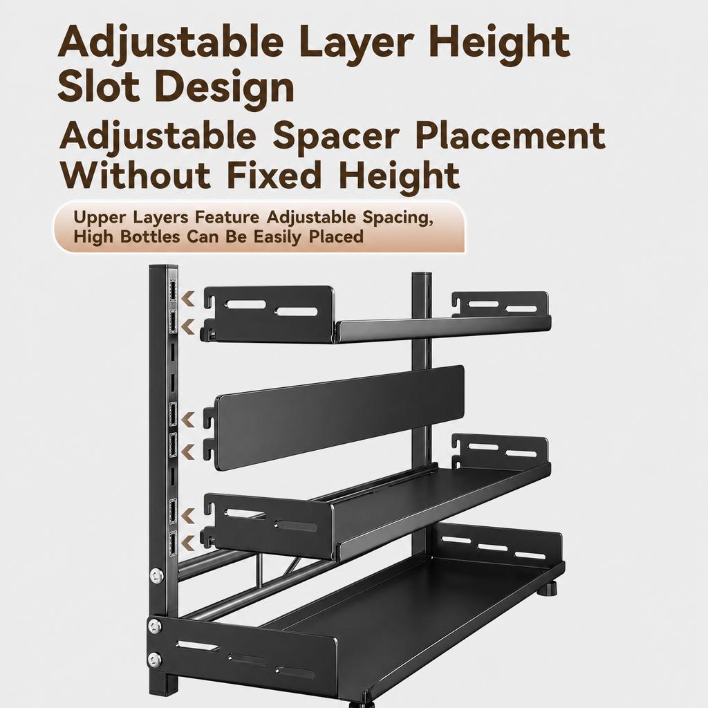 Kitchen Spice Rack Storage Organizer Countertop Knife Holder Modern Minimalist Carbon Steel
