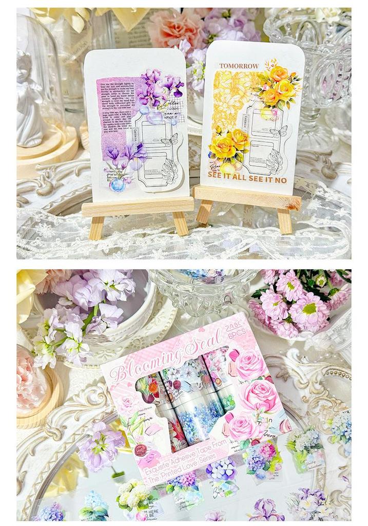 ZABC Emotion Series Floral Tape Set: 2 Styles for Journal Decoration and Collage