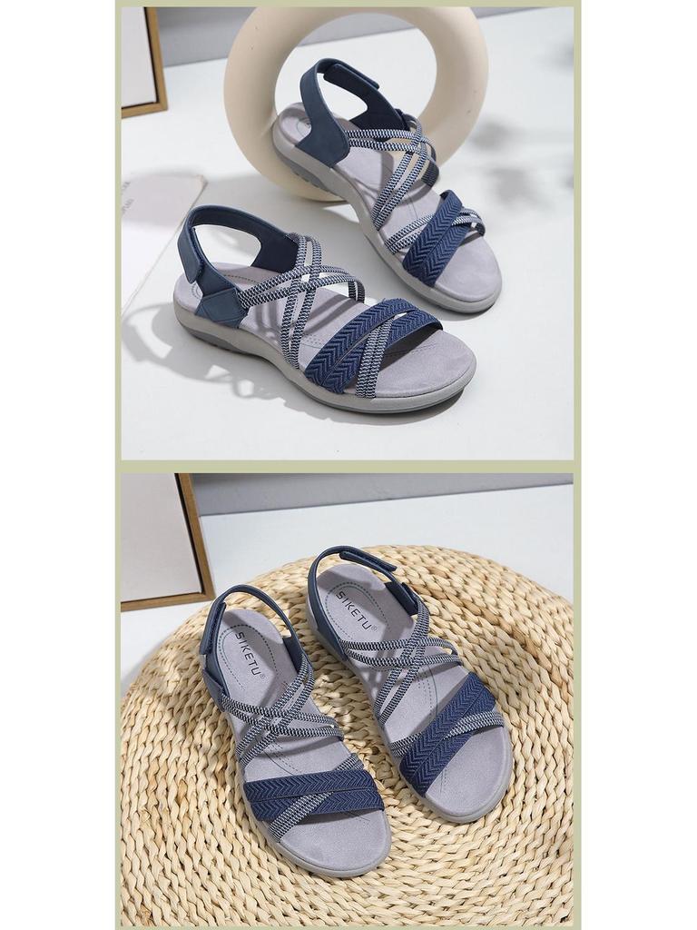 K6357-8 Women's Plus Size Sports Sandals with Elastic Velcro