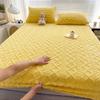 Flannel Sheets Fashion Solid Color Jacquard Comfortable Soft Elastic Bedspread Coral Fleece Fluffy Fitted Bed Sheets for Bed