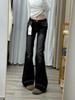 Trendiga 2026 Dam Svarta Lågmidjade Smala Micro-Flare Petite Jeans