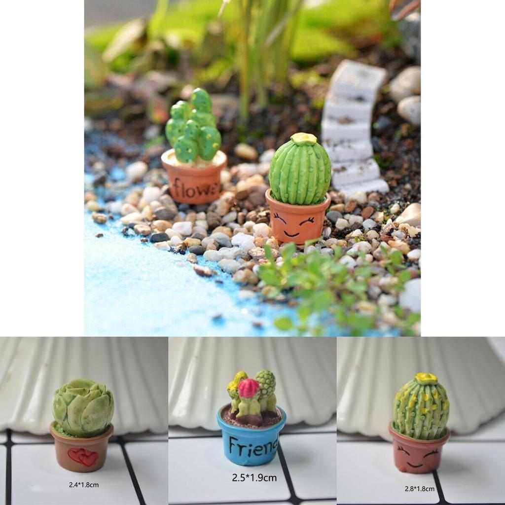 Elegant Micro Cactus Resin Ornament Perfect For Enchanting Dollhouse Decor
