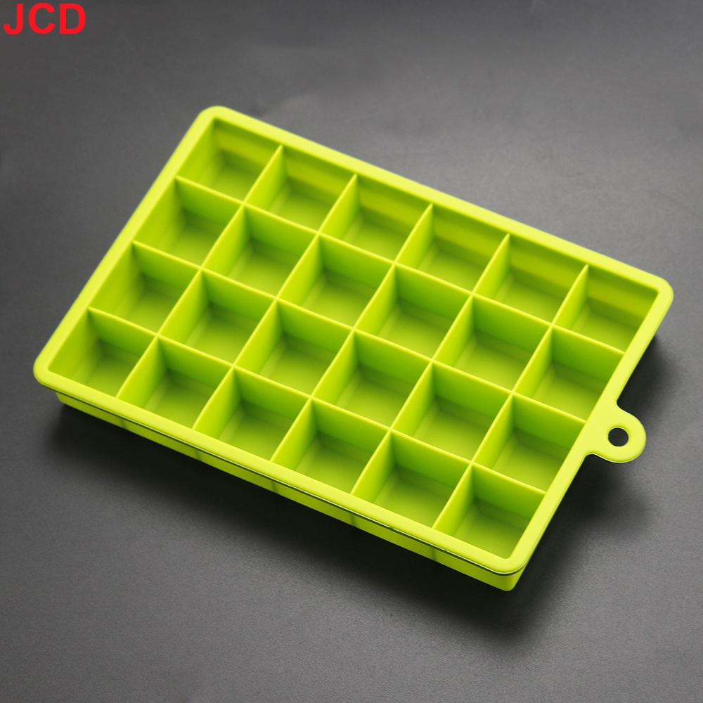 1pcs With Lid /No Lid 24-hole Silicone Ice Tray Square Box Auxiliary Food Puree Cheese Jelly Mold Bar Kitchen Tool Cocktail Cube