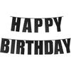 Black Birthday Banner Party Decorations for Women Men Birthday Supplies