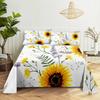 Sunflower Bed Sheet Sets Bouble Single Beds Flower Bedsheet with Pillow Case Full Queen Size 2pcs 3pcs 3D Soft Thin Fabric Home