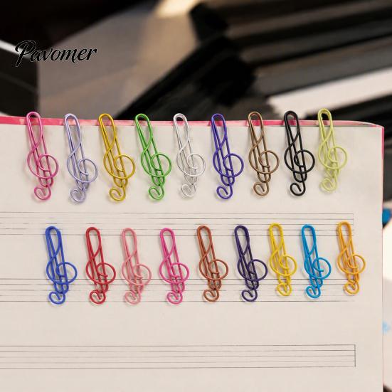 Artistic Paper Holders Musical Note Clips, Colorful Metal Treble Clef Decorative Portable Desktop Storage Fasteners, Creative Bookmarks for
