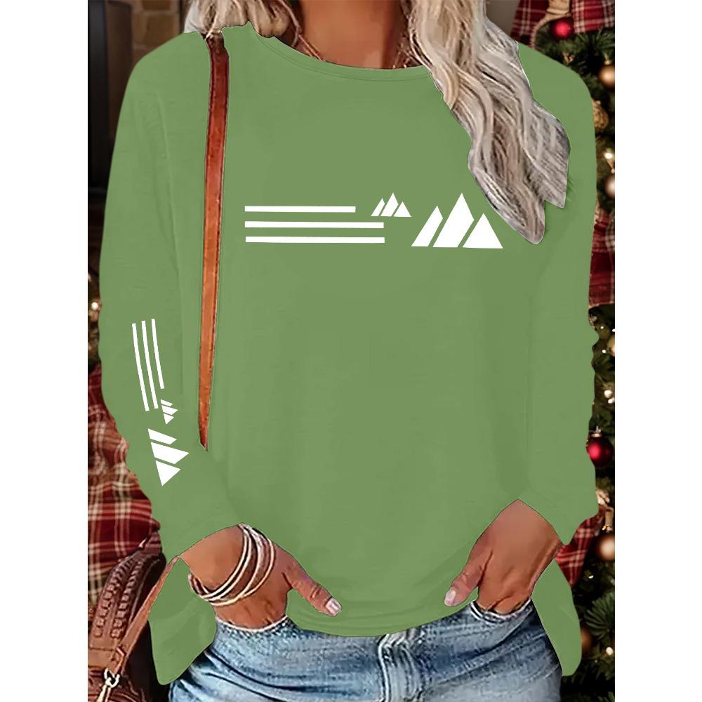 Creative geometric pattern printing new Y2K style women's sports long-sleeved comfortable breathable top