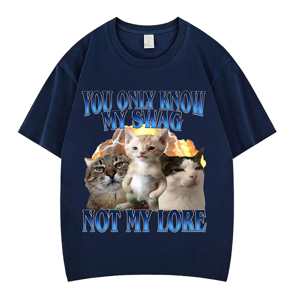 Funny Cat Meme TShirt Unisex Women Fashion Tshirt Shortsleeved Cotton Casual Harajuku Oversized Aesthetic Trendy Tshirts Tops