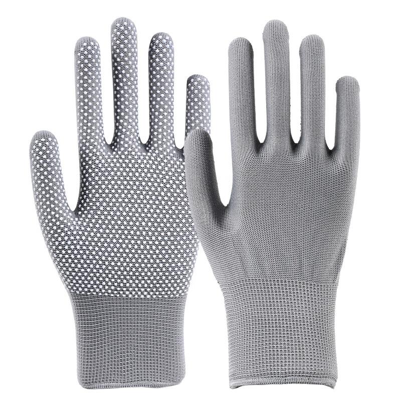 Minggu Nilon Dotted Gloves, Wear-Resistant, Non-Slip, Breathable, Lightweight Work Safety Gloves