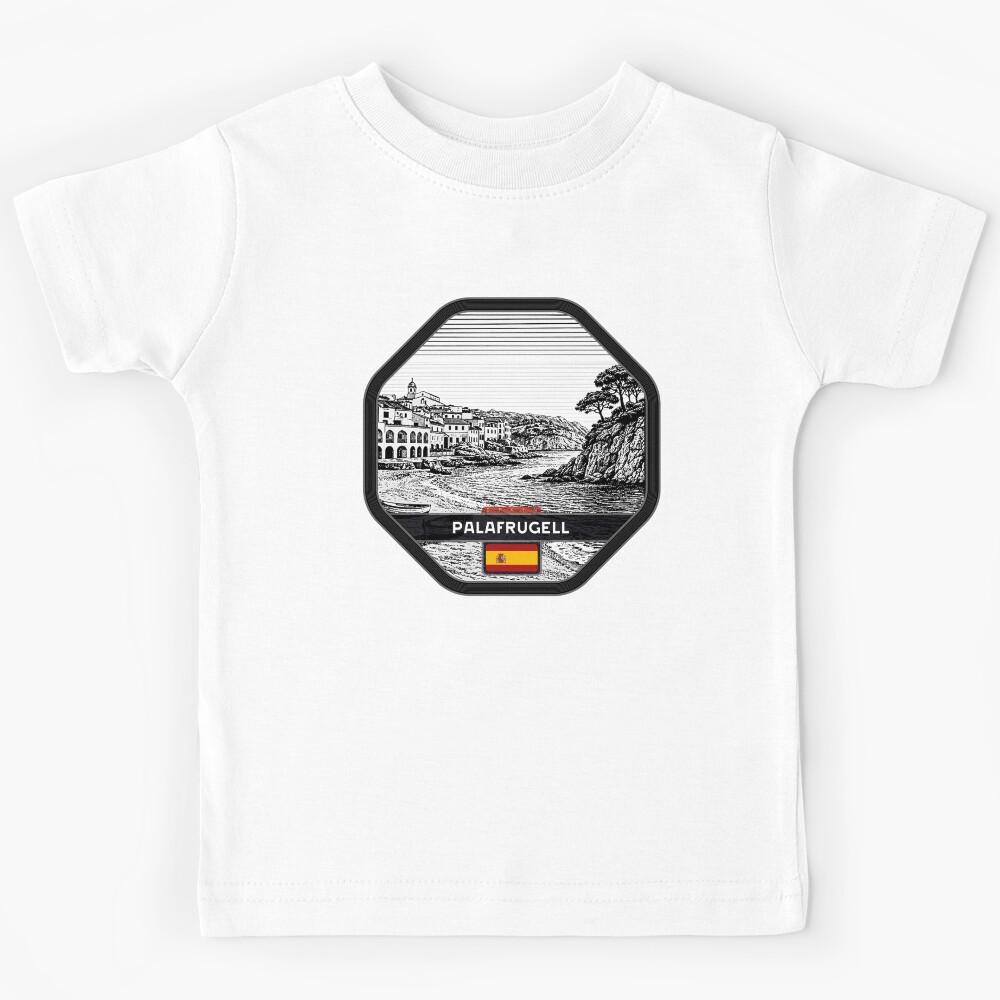 Palafrugell Spain Linocut Style  Kids T-Shirt 120