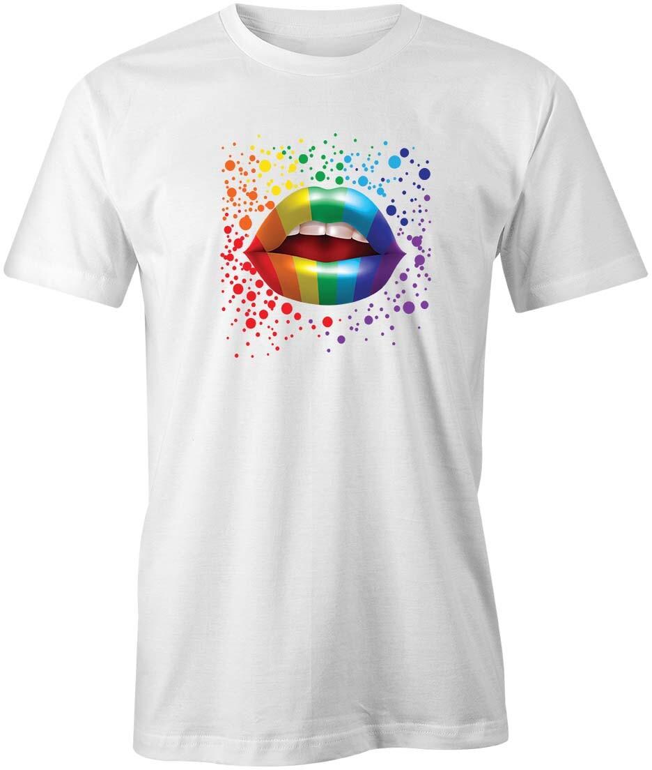 COMIC RAINBOW LIPS TShirt Tee Short-Sleeved Cotton CLOTHING ART S1WCA22 S