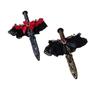 1pcs Halloween Pirate Hat Plastic Dagger Set Caribbean Costume Accessory with Black Lace Leggings Kids Party Props