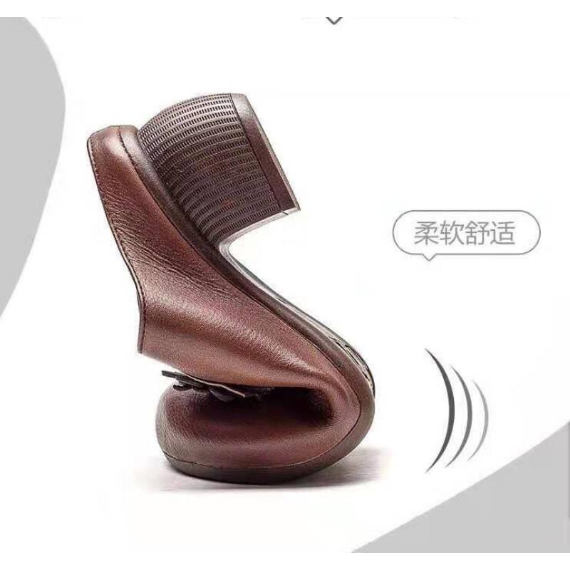 Fashion New Brown Black Retro Women Slippers Soft Shoes Close Toe High Heels Slides Black Mules Flip Flops for Summer Medium Heel Slides