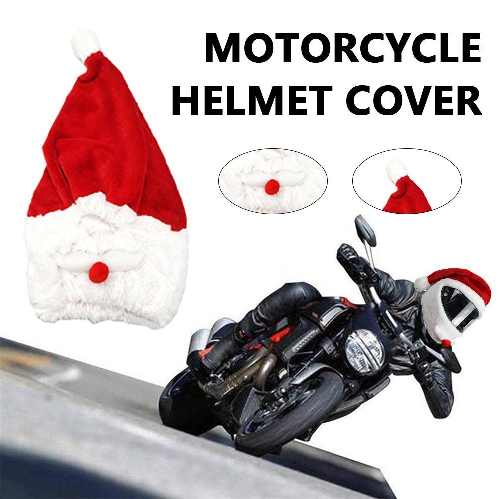 1PC Santa Claus Helmet Cover Plush Christmas Hat For Motorcycle Helmet Happy New Year Party Supplies Xmas Cosplay Accessoories