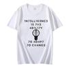 Men's Clothes Intelligence Is The Ability To Adapt To Change Fashion Tops Casual Funny Short Sleeve Tees Oversized T-Shirts