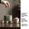 Mihuang Ru Kiln Quick Cup Powder Peach Spring Three Cups Square Package Ceramic Travel Kung Fu Tea Set Portable