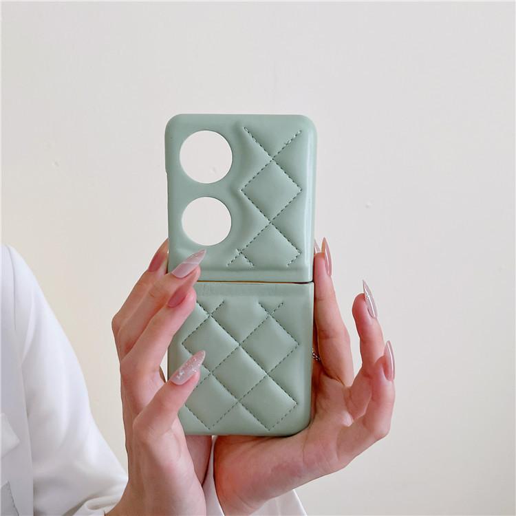 Applicable to Huawei P50 Pocket rhombus leather case, mobile phone case up and down folding screen PU hard case protective case, Japan and South Korea