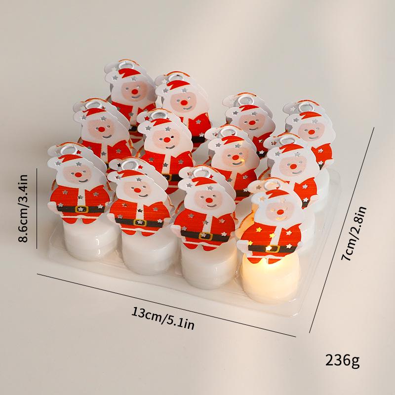 Christmas LED Candle Light with Santa and Snowman Figurines