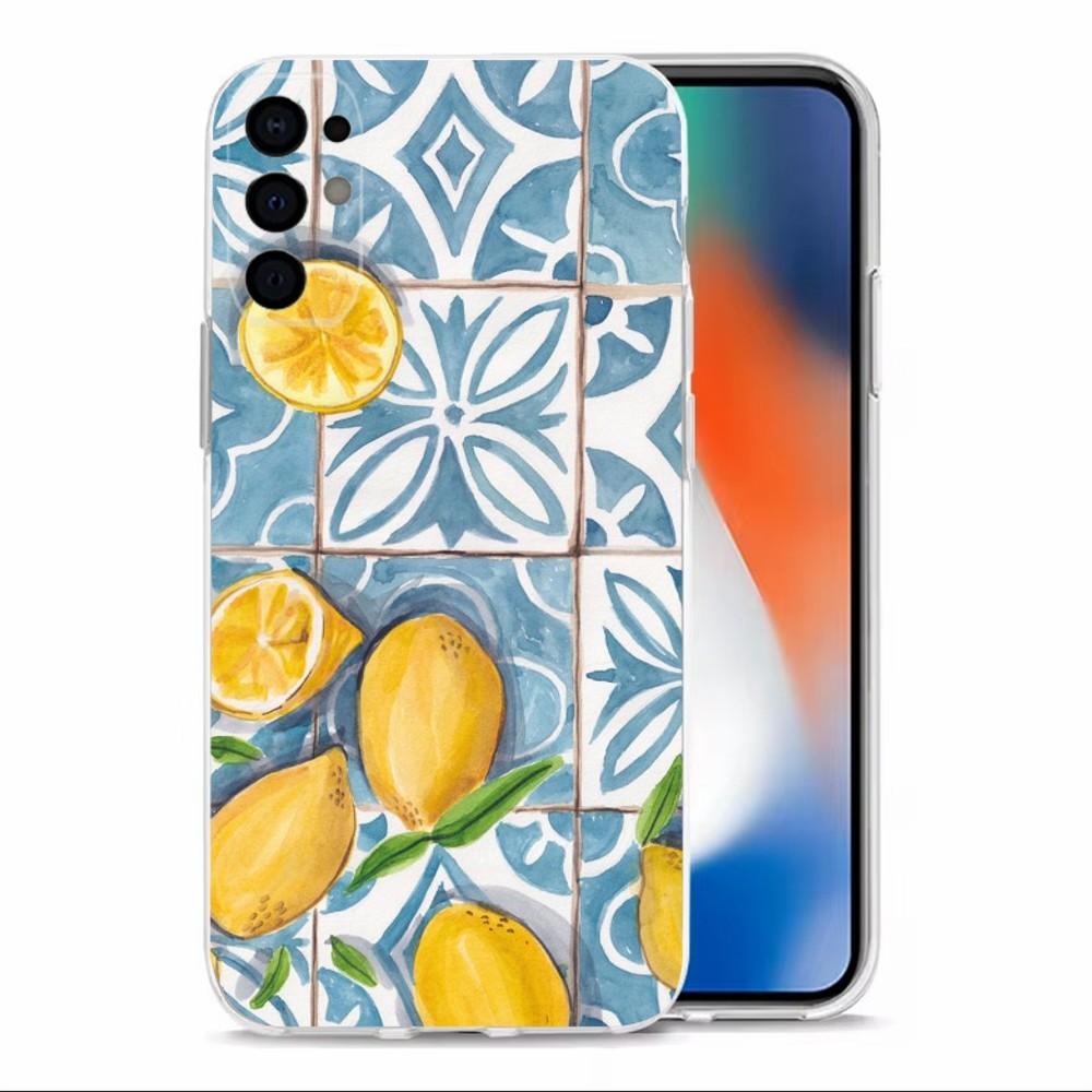 Fruit Mediterranean Lemon Phone Case  For Samsung S30,S23,S21,S22,S20 Ultra,S20 FE lite,S10,S9,S8PIus Transparent Shell
