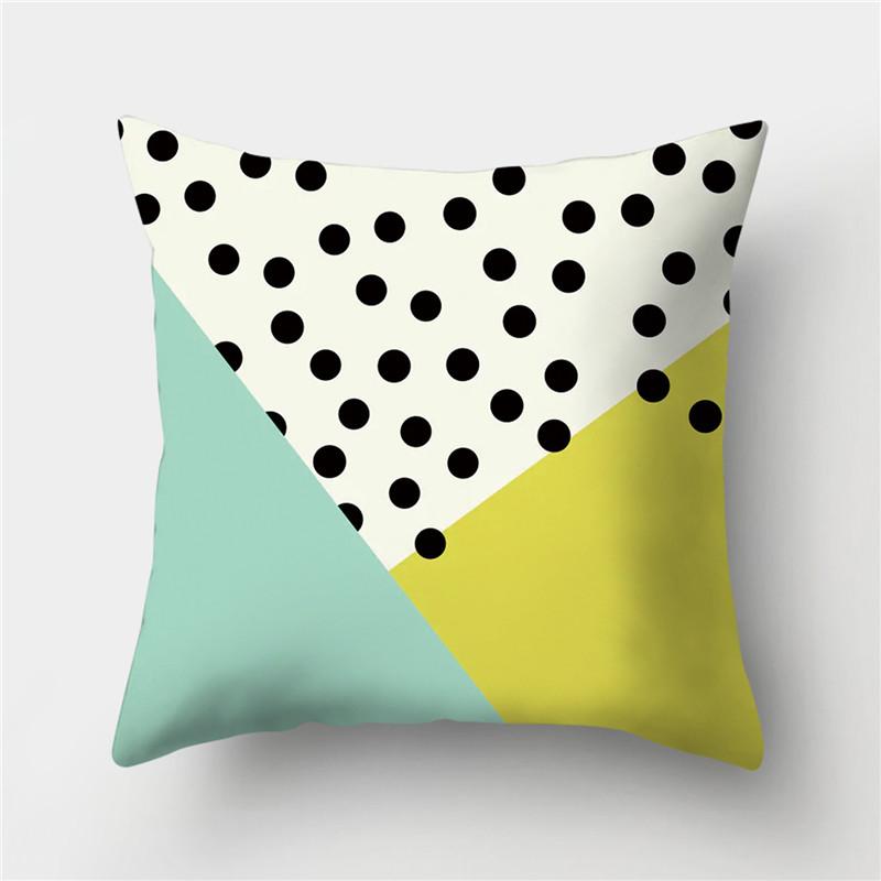 45x45 Polyester Kissenbezug Gelb Geometrisch Dekorativer Kissenbezug Wurfkissen Sofa Heimdeko